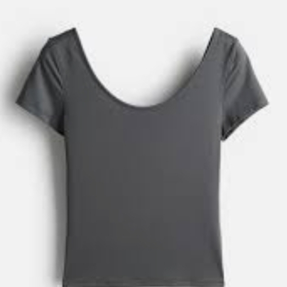 Gray Scoop Neck T-Shirt